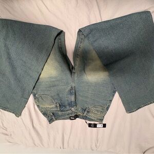 Fashion Nova Vintage Wash Blue Crossover Jeans